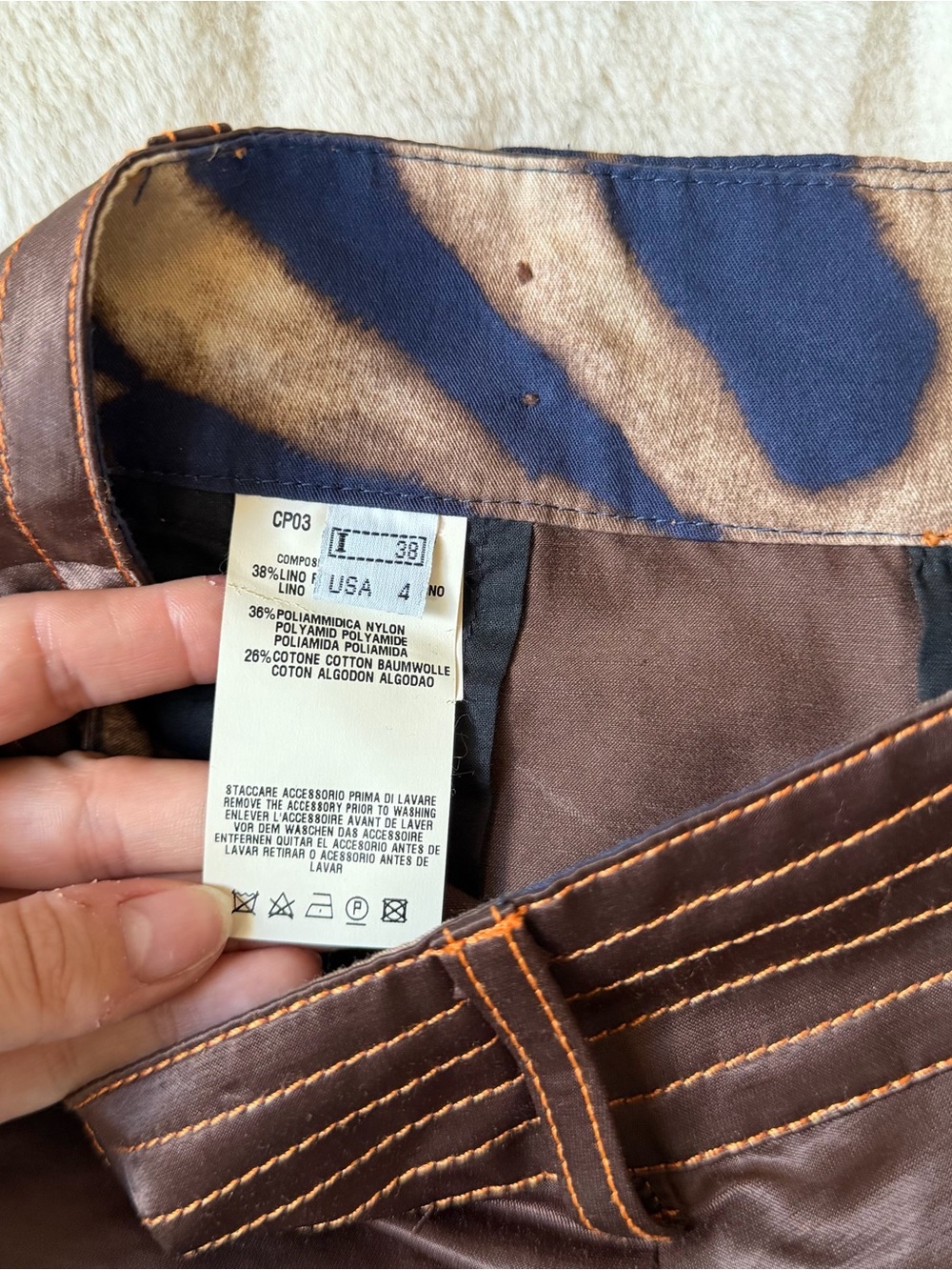 Vintage Y2K Roberto Cavalli Class Low Rise Satin Chain Shorts Brown Size 4 - Picture 4 of 5